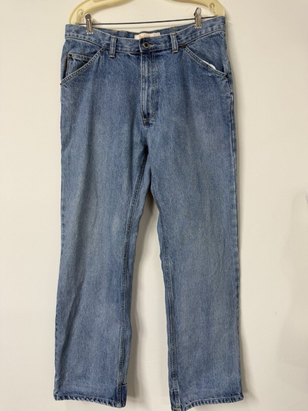 Vtg 90s Timberland Jeans Men’s 32x31 (tag 34) Straight Blue Denim Loose Baggy